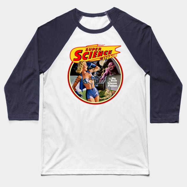 Super science stories Baseball T-Shirt by Trazzo